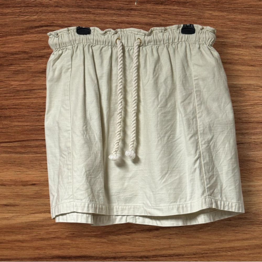 EUC  J CREW Womens Tie Waist Pull on Skirt Ivory SZ L